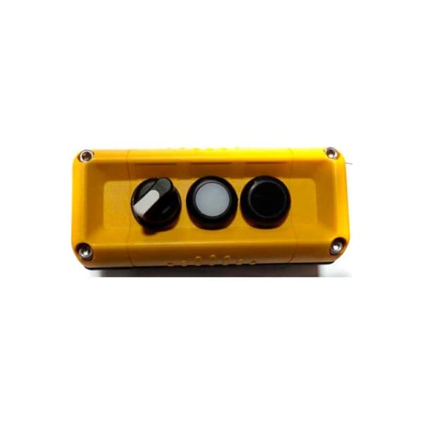Springer Controls Co T.E.R., F71GY00020001011 VICTOR Wall Mnt. Control Station, Yellow, 3 Hole, 3 Pos. Selector+2 Funct. F71GY00020001011 - main